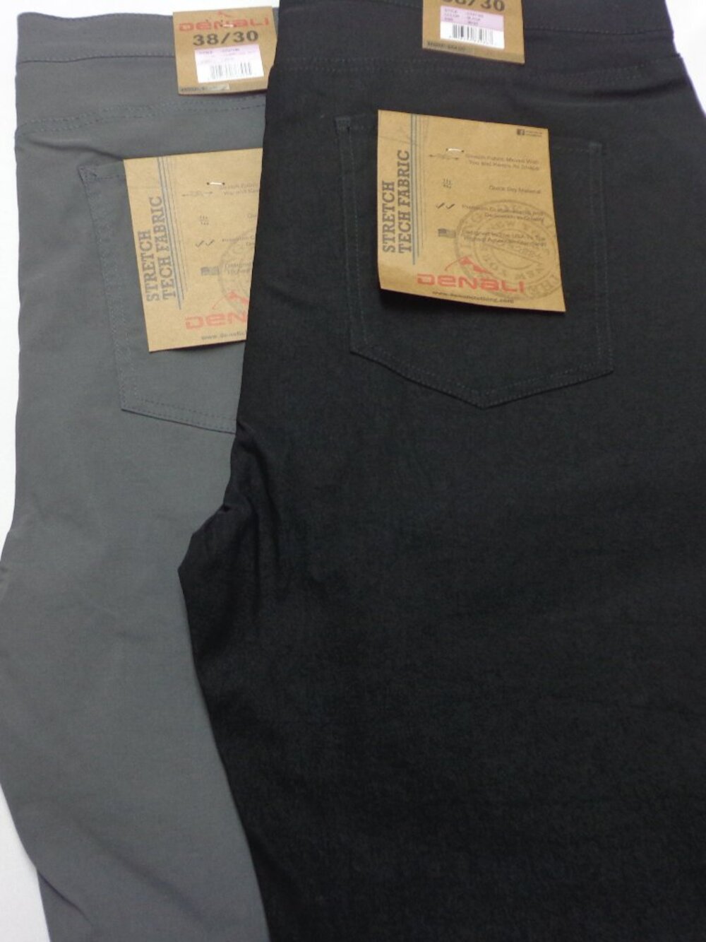DENALI Lot of 2 Tech Stretch Pants  Charcoal Sky Gray & Black   38-30